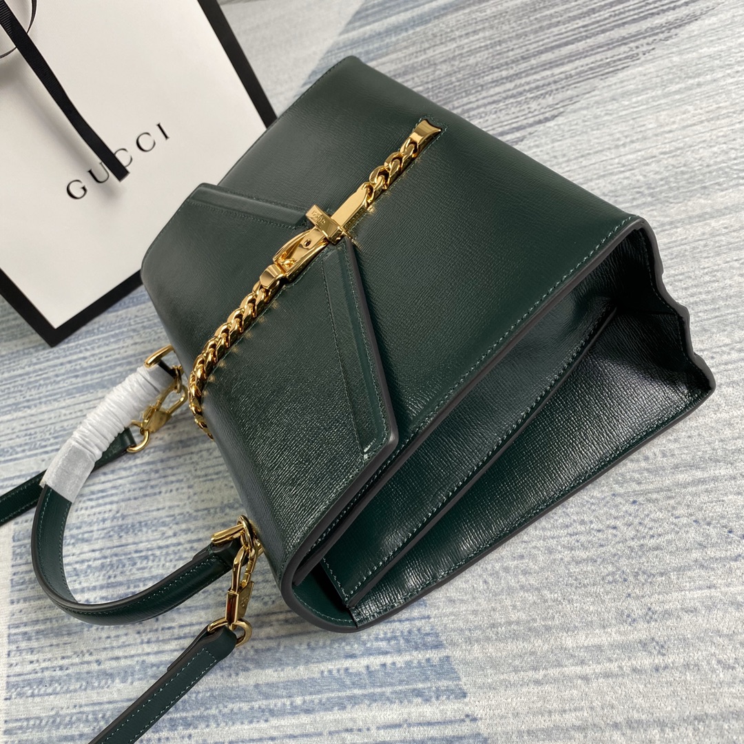 Gucci Sylvie 1969 Small Top Handle Bag Shoulder Bag 602781 Green